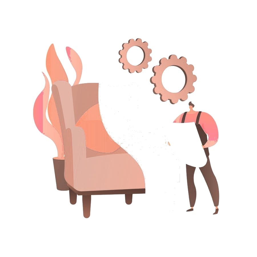 Illustration of a custom-furniture workshop.