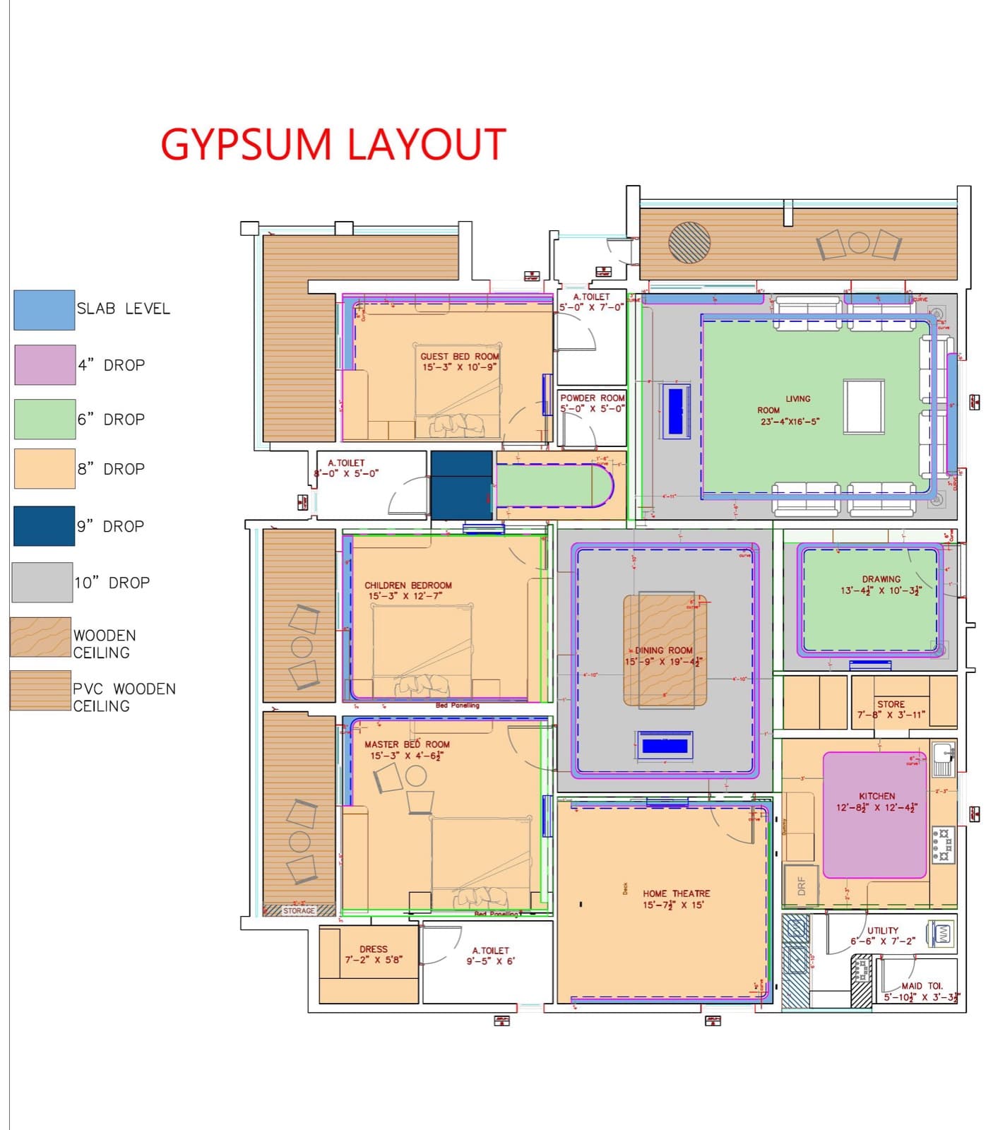 Hallmark Treasor — ceiling drop layout.